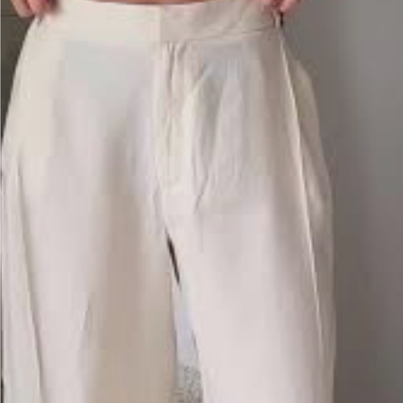 Zara Cream Wide-Leg High-Rise Trousers - Picture 2 of 8